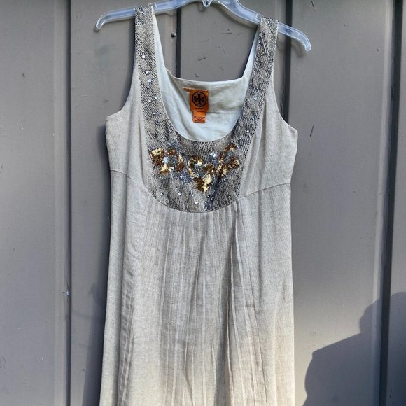 Tory Burch Midi Dress with beaded/sequin/rhinestone detail - Picture 1 of 6